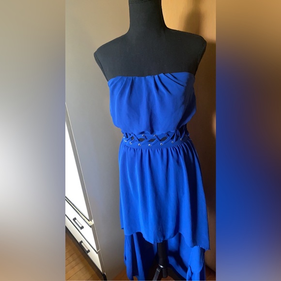 Blue strapless dress - Picture 4 of 4